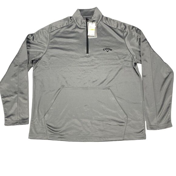 Callaway Other - Callaway Golf Sweatshirt Mens Medium Gray OptiDry Mock Neck UPF 50+ Quarter Zip